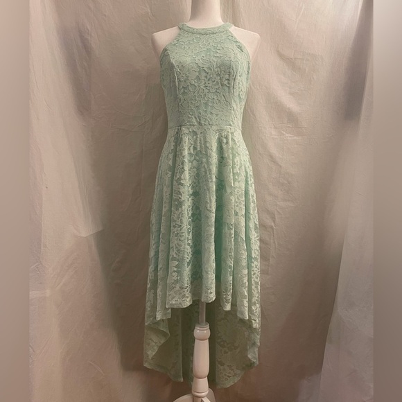 Halter Dress High Low Mint Green Size L - Picture 2 of 15